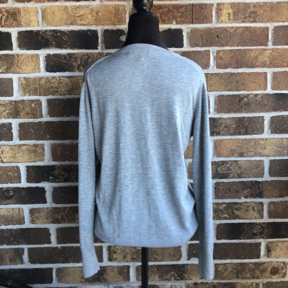 BANANA REPUBLIC V-Neck Grey Light Pullover Sweater - Picture 4 of 9